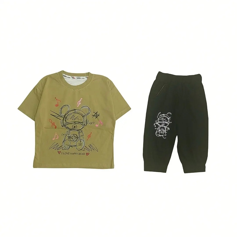 Set of children's t-shirt shorts for boys and girls, new code 1116